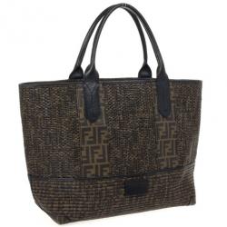 مملوكة مسبقًا Fendi Brown Woven Zucca Spalmati Shopping Tote