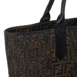 مملوكة مسبقًا Fendi Brown Woven Zucca Spalmati Shopping Tote