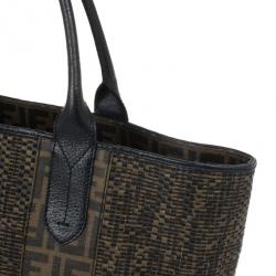 مملوكة مسبقًا Fendi Brown Woven Zucca Spalmati Shopping Tote