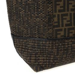 مملوكة مسبقًا Fendi Brown Woven Zucca Spalmati Shopping Tote