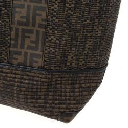 مملوكة مسبقًا Fendi Brown Woven Zucca Spalmati Shopping Tote