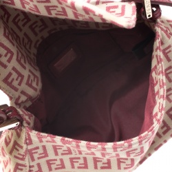 Pre Owned Fendi Red/Beige Canvas and Leather Mama Baguette Shoulder Bag