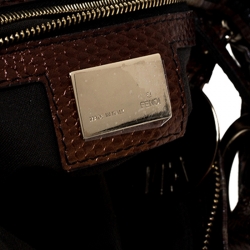 Pre Owned Fendi Brown Metallic Zucca Canvas Chef Hobo