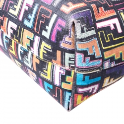 Pre Owned Fendi Multicolor Zucca Coated Canvas Large Roll Tote