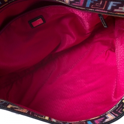 Pre Owned Fendi Multicolor Zucca Coated Canvas Large Roll Tote