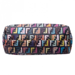Pre Owned Fendi Multicolor Zucca Coated Canvas Large Roll Tote