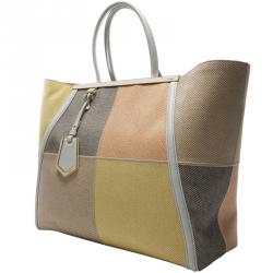 Pre Owned Fendi Multicolor Patchwork Canvas 2 Jour Tote 