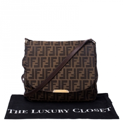 مملوكة مسبقًا Fendi Tobacco Zucca Canvas and Leather Crossbody Bag