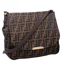 مملوكة مسبقًا Fendi Tobacco Zucca Canvas and Leather Crossbody Bag