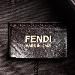 Pre Owned Fendi Tobacco Zucca Canvas and Leather Jacquard Hobo
