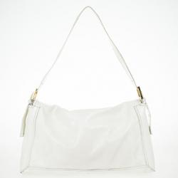 Pre Owned Fendi White Patent Shoulder Bag
