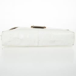 Pre Owned Fendi White Patent Shoulder Bag