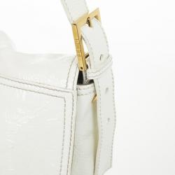 Pre Owned Fendi White Patent Shoulder Bag