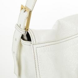 Pre Owned Fendi White Patent Shoulder Bag