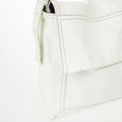 Pre Owned Fendi White Patent Shoulder Bag