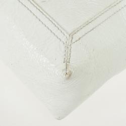 Pre Owned Fendi White Patent Shoulder Bag