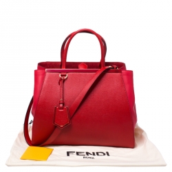 Pre Owned Fendi Red Saffiano Leather 2Jours Tote