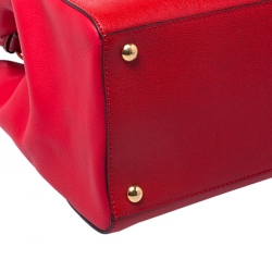 Pre Owned Fendi Red Saffiano Leather 2Jours Tote