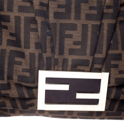 Pre Owned Fendi Tobacco Zucca Canvas and Leather Mia Shoulder Bag