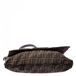 Pre Owned Fendi Tobacco Zucca Canvas and Leather Mia Shoulder Bag