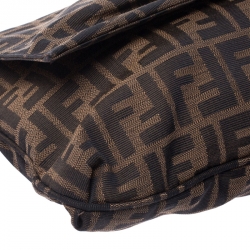 Pre Owned Fendi Tobacco Zucca Canvas and Leather Mia Shoulder Bag