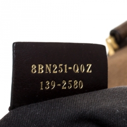 Pre Owned Fendi Tobacco Stripe Pequin Canvas and Leather Satchel