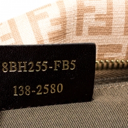 Pre Owned Fendi Peach Zucchino Coated Canvas Small Licious Tote