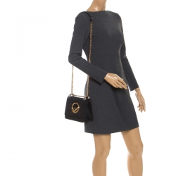 Pre Owned Fendi Black Leather Kan I F Shoulder Bag