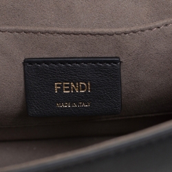 Pre Owned Fendi Black Leather Kan I F Shoulder Bag
