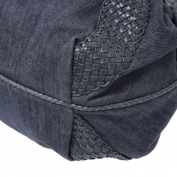 Pre Owned Fendi Blue Denim and Leather Spy Bag