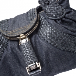 Pre Owned Fendi Blue Denim and Leather Spy Bag