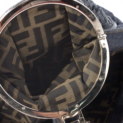 Pre Owned Fendi Blue Denim and Leather Spy Bag