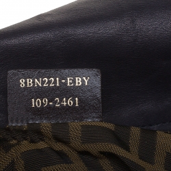 Pre Owned Fendi Black Leather and Suede Front Pocket Shoulder Bag