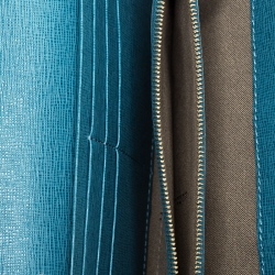 Fendi Blue Elite Leather Classic Flap Wallet