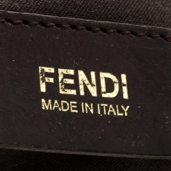 Pre Owned Fendi Tobacco Zucca Canvas and Patent Leather Mia Flap Bag