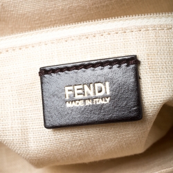 Pre Owned Fendi Beige Raffia and Python Detail Mama Forever Shoulder Bag