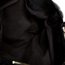 Pre Owned Fendi Black Zucca Canvas Large Mia Tote