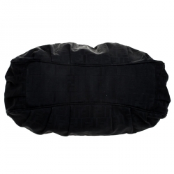 Pre Owned Fendi Black Zucca Canvas Large Mia Tote