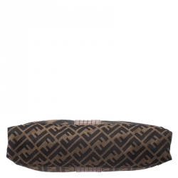 Fendi Tobacco Zucca Canvas Maxi Baguette Flap Shoulder Bag
