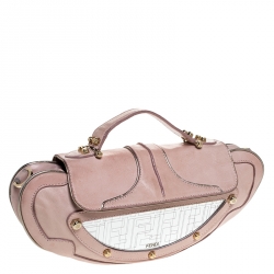 Pre Owned Fendi Pink Leather Mini Vanity Shoulder Bag