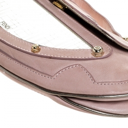 Pre Owned Fendi Pink Leather Mini Vanity Shoulder Bag