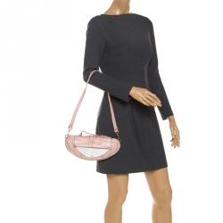 Pre Owned Fendi Pink Leather Mini Vanity Shoulder Bag