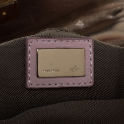 Pre Owned Fendi Pink Leather Mini Vanity Shoulder Bag