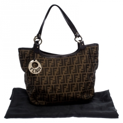 Pre Owned Fendi Tobacco Zucca Canvas Chef Shopper Tote