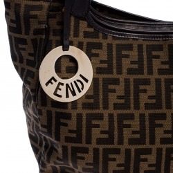 Pre Owned Fendi Tobacco Zucca Canvas Chef Shopper Tote