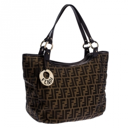 Pre Owned Fendi Tobacco Zucca Canvas Chef Shopper Tote