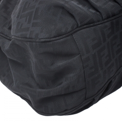 Pre Owned Fendi Black Zucca Canvas Large Mia Shoulder Bag