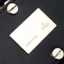 Pre Owned Fendi Black Zucca Canvas Large Mia Shoulder Bag