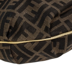 Pre Owned Fendi Brown/Gold Zucca Canvas and Leather Chef Chain Link Hobo