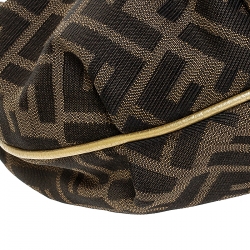 Pre Owned Fendi Brown/Gold Zucca Canvas and Leather Chef Chain Link Hobo